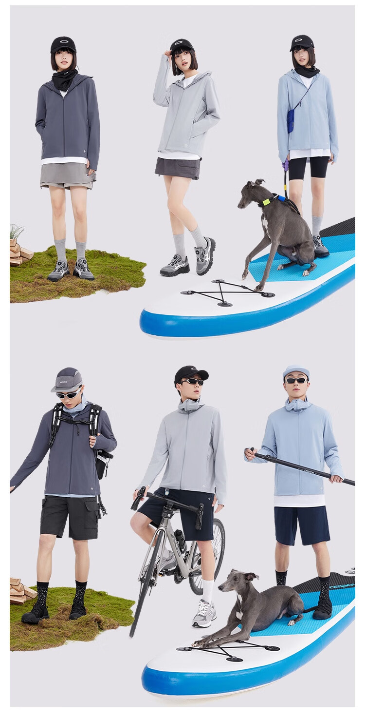JD Jingzao UPF300+ Sun Protection Jacket Spring Summer Unisex Couple Gift Rock Blue S 13
