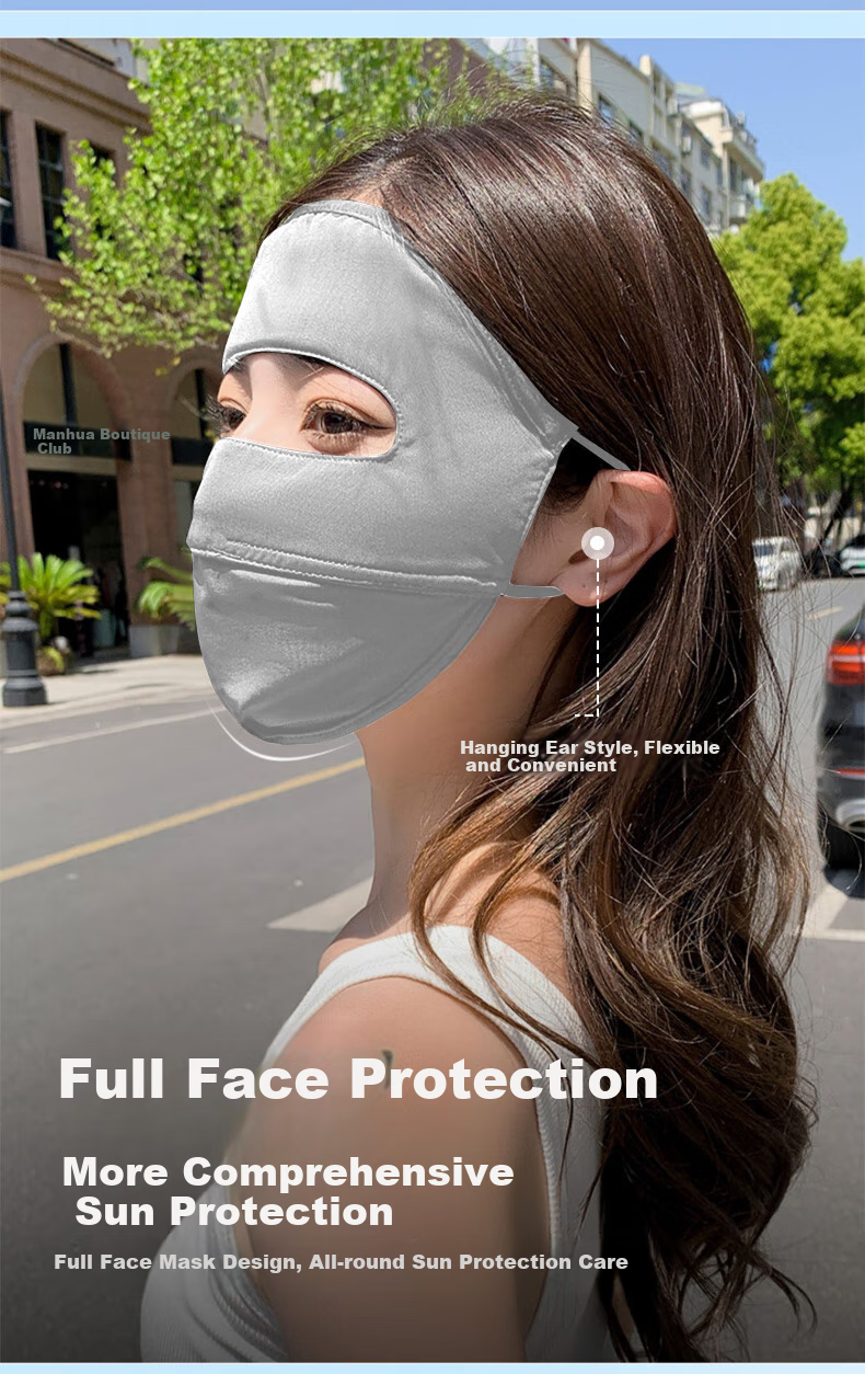 FitonTon Sun Protection Face Mask for Women, Ice Silk Face Shield, Summer UV Protection Mask, Cycling Sunshade, Anti-UV And Heat Protectio 5