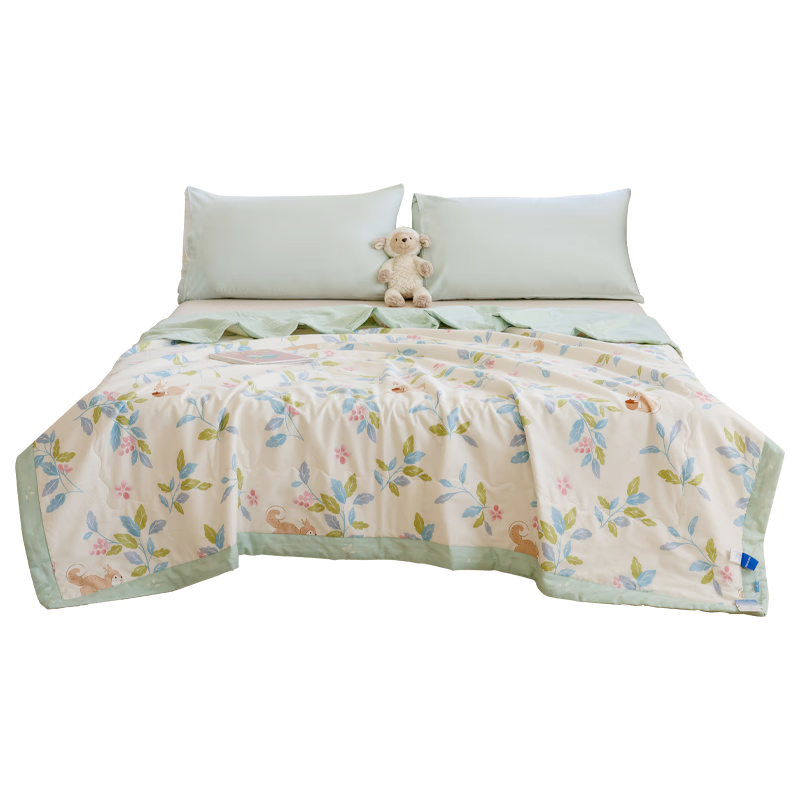 KING SHORE Class A 100% Cotton Antibacterial Summer Quilt Air Conditioning Blanket Single Thin Quilt 150*200cm Monika
