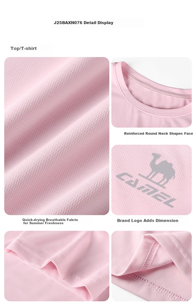 CAMEL Short-Sleeve Shorts Sports Set for Men, New Summer Style Ultra-Thin Quick-Dry T-Shirt, Casual Running Basketball Jersey Sportswear 9