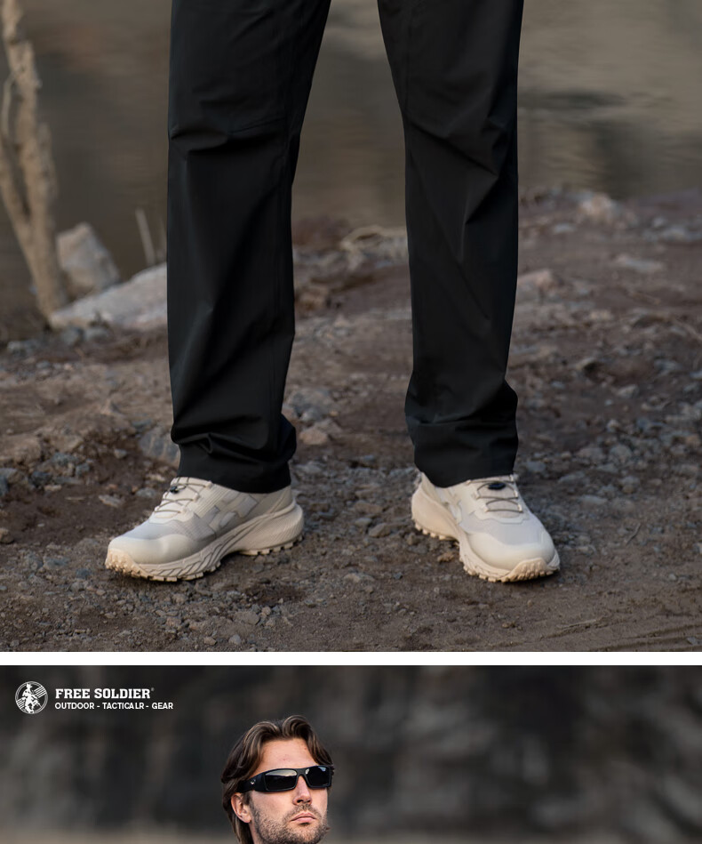Free Soldier Peak Quick-Dry Pants Teflon Three-Protection Spring Summer Breathable Scratch-Resistant Durable Sun Protection UPF50+ Black 34W/30L 21
