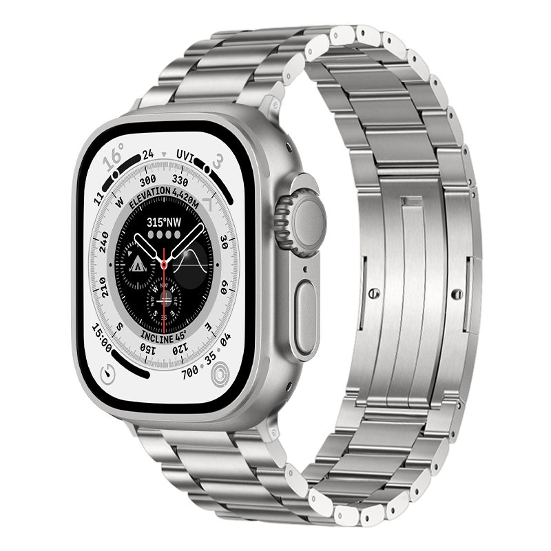 Binghong Compatible with Apple Watch Ultra 4, 3 Band Titanium Metal S12/S10/S11 Strap, Apple IWatch Band Ultra 2/SE 3/S9/8/7/SE 2 Strap
