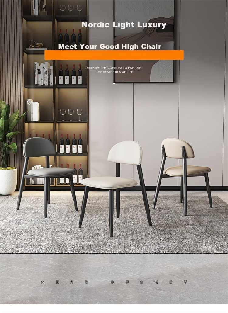 Shidaijiaju Minimalist Nordic Dining Chair, Modern Simple Home Desk Chair with Backrest, High-End Makeup Chair, Gray, Set of 2 1