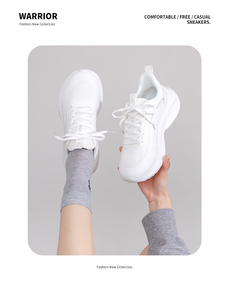 Huili Women's New Sports Shoes, Casual Shoes with Soft Soles, Lightweight Running Shoes for Women, 4638 White, Size 40 8