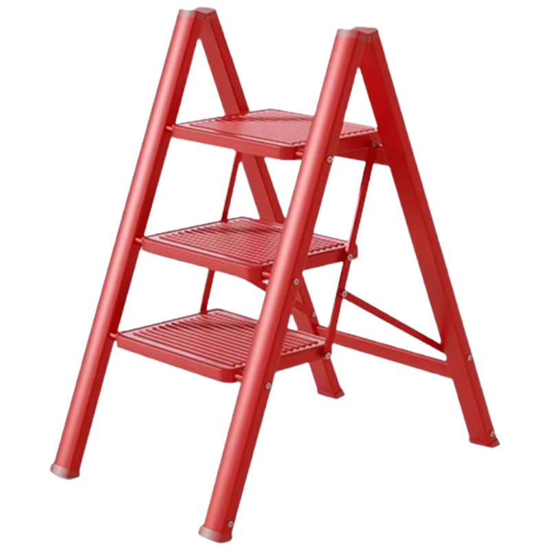Jiuqiangu Ladder for Home Indoor Use, Multifunctional Thickened A-Frame Ladder, Flower Stand Ladder, Three-Step Staircase, Folding Moving Ladder 8560