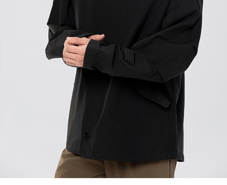MARKLESS Hooded Windproof Jacket for Men, Cotton, Durable, Crisp Casual Men's Coat 5151 Black M 26