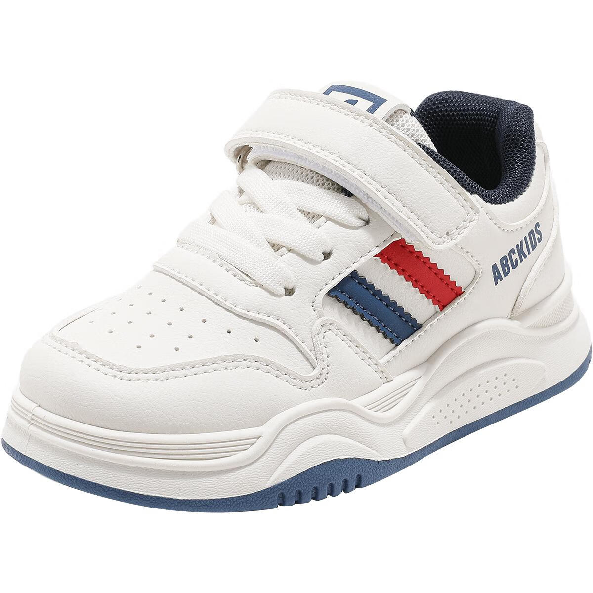 ABC KIDS Children's Canvas Shoes, Autumn Kids' Shoes, Boys' And Girls' White Sneakers, White Sports Shoes, 3036 White Blue Red, Size 36