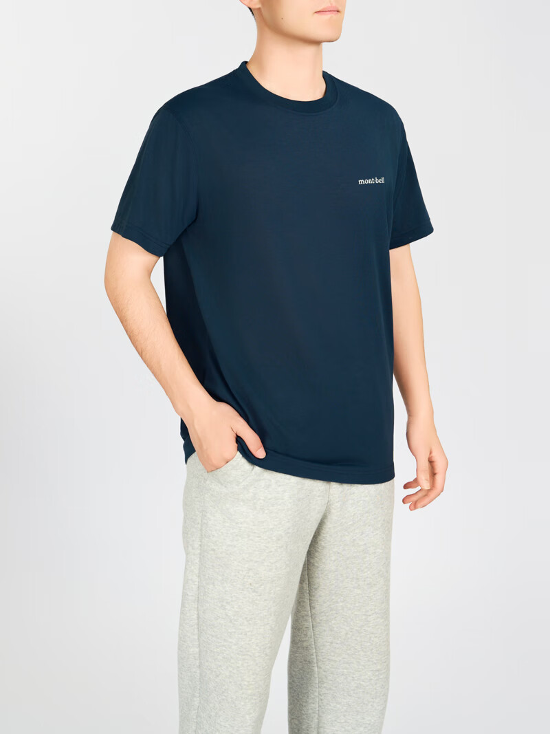 Mont-bell Quick-Dry Men's Breathable Sun-Protective Short Sleeve Outdoor T-Shirt Commuting Hiking Versatile Small Logo Tee 1114686 17