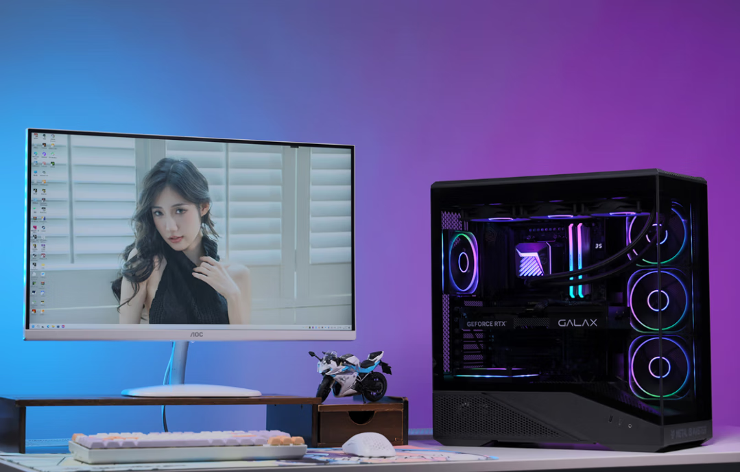 Yingchi Metal Master Dark Knight Gaming Computer Case (ATX, Supports 360mm Water Cooling, Quick Disassembly, Top And Bottom Compartment View, TYPE-C, Parts Box, Cable Management) 2