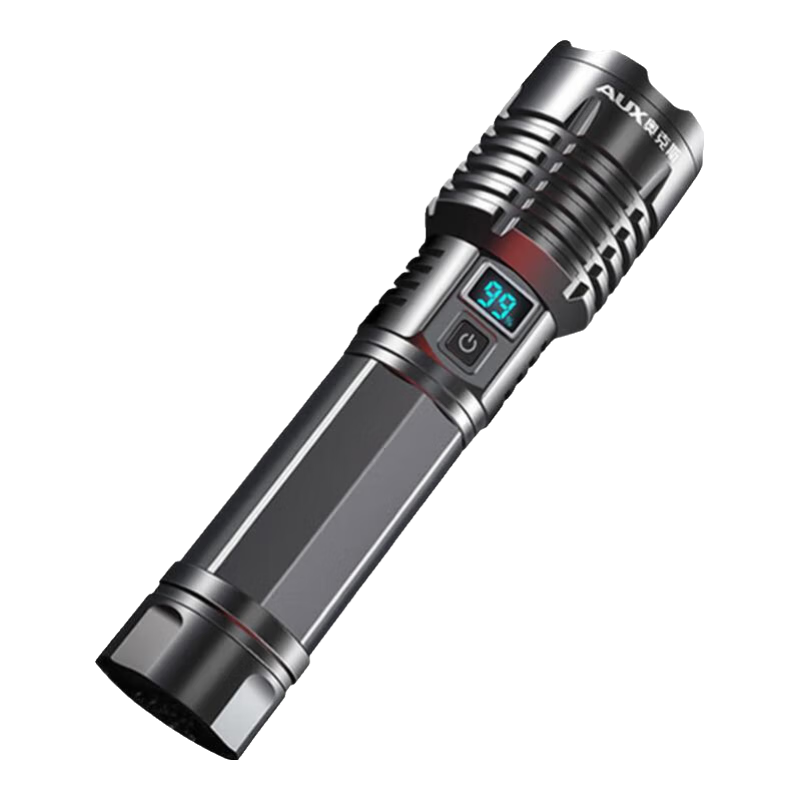AUX High-Intensity Flashlight, Ultra-Bright Outdoor Zoomable Long-Range Rechargeable Multi-Functional Waterproof Portable for Home Use