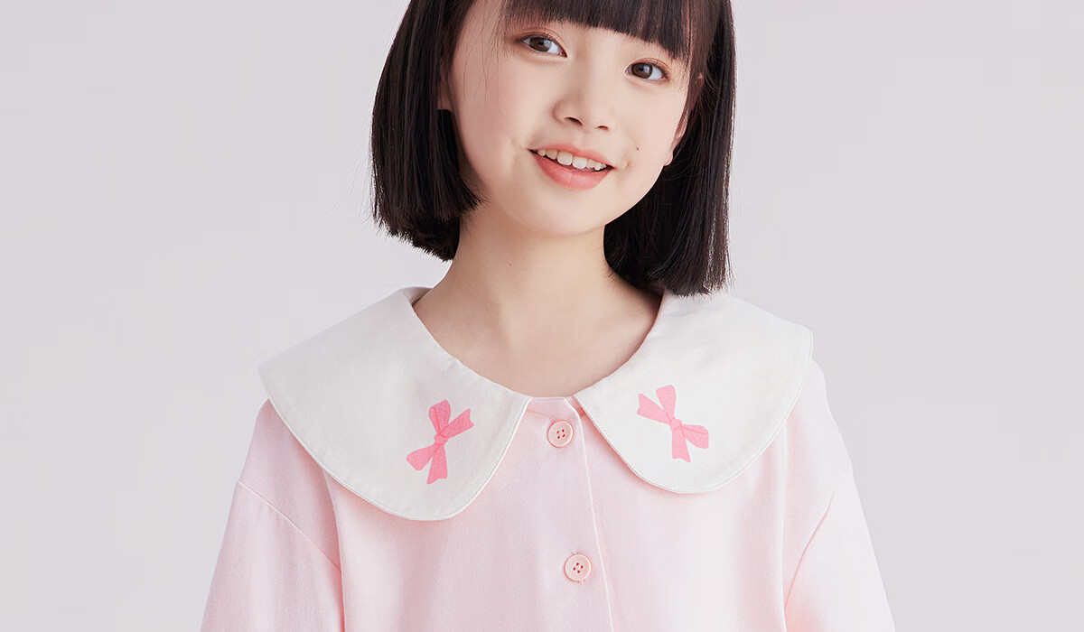 DEESHA Girls' 60S Pure Cotton Pajamas, Double-Sided Fabric, All-Season, Cute And Sweet Princess Style, All-Cotton Children's Long-Sleeve Cardigan Loungewear 1