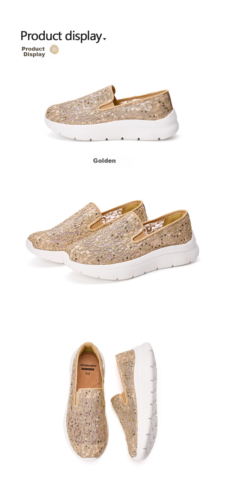 J&M Walking Shoes for Women, Summer Middle-Aged And Elderly Breathable Soft Sole Non-Slip Mesh Slip-On Mom Shoes, Beige, Size 40 13