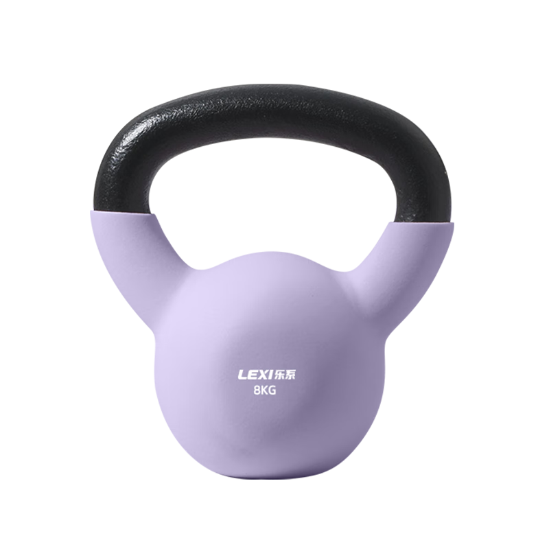 Lexi Cast Iron Kettle Bell Solid Dumbbell Home Fitness Equipment Hip Lift Rose Purple 8kg