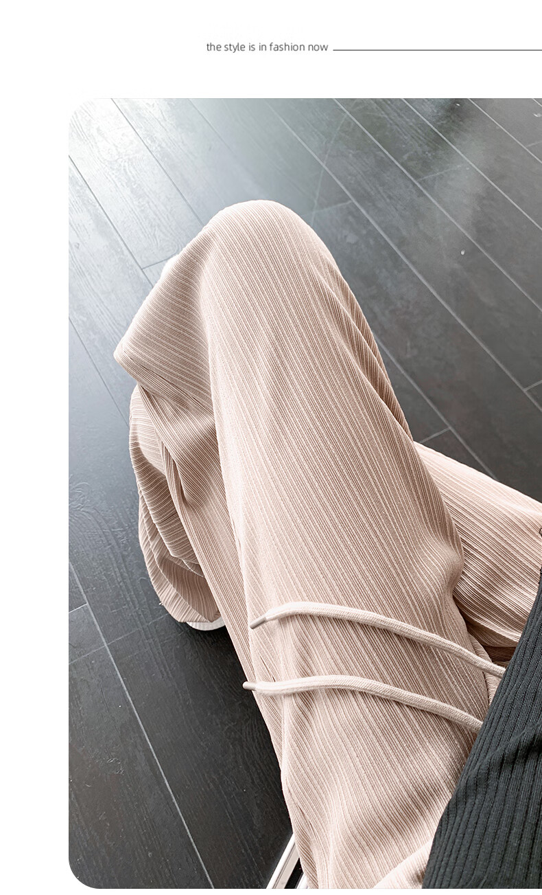 LangSha Ice Silk Cotton Wide-Leg Pants for Women, Spring And Summer Thin Style, Mosquito-Proof, Sun-Protective, Straight-Leg Slimming High-Waist Draping Casual Trousers for Wome 29