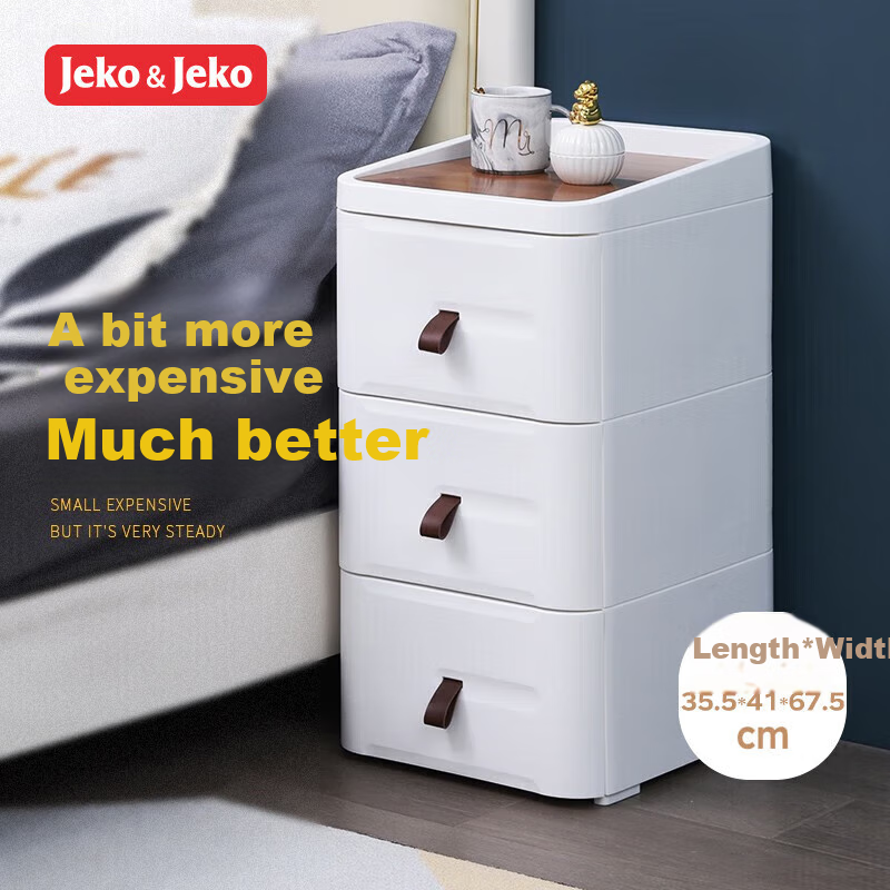 JEKO&JEKO Bedside Drawer Storage Cabinet, Five-Drawer Chest, Multi-Layer Storage Cabinet, Bathroom Storage Rack, Gap Cabinet, Medium-Sized Three-Tier