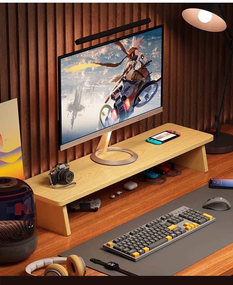XIAOJIANGCAI Computer Riser Gaming Desktop Organizer Monitor Stand Office Storage Single Layer 55*20*9cm 4