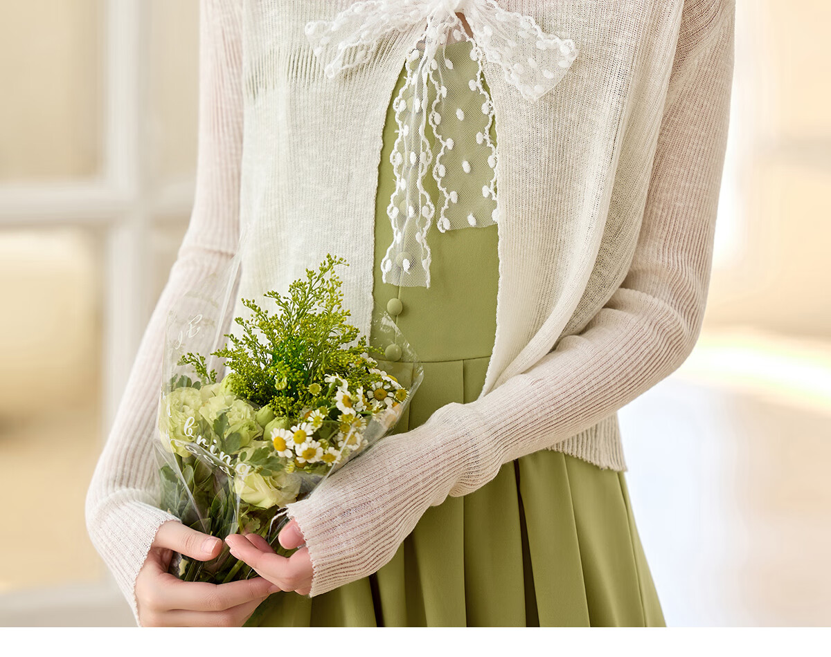 Pincai Women's Summer Ice Silk Lace Tie Cardigan Thin Shawl Air Conditioning Shirt P52Z070 23