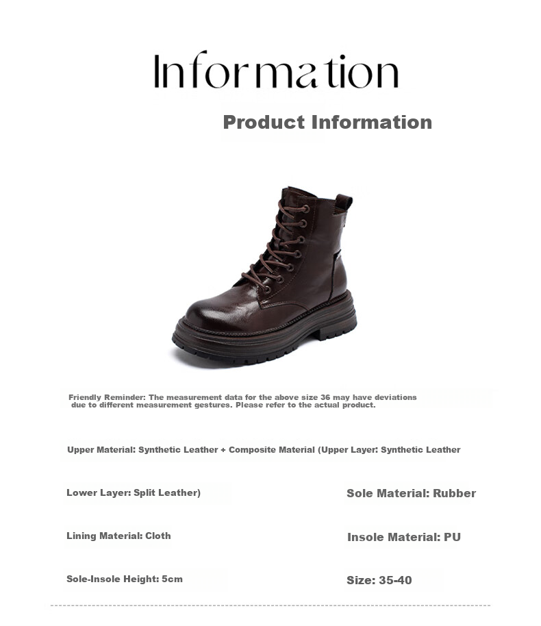 DAPHNE Black Martin Boots for Women, Autumn And Winter Fleece-Lined Thick-Soled Heightening 2025 New Style Boots, British Style Low-Cut Ankle Boots 3
