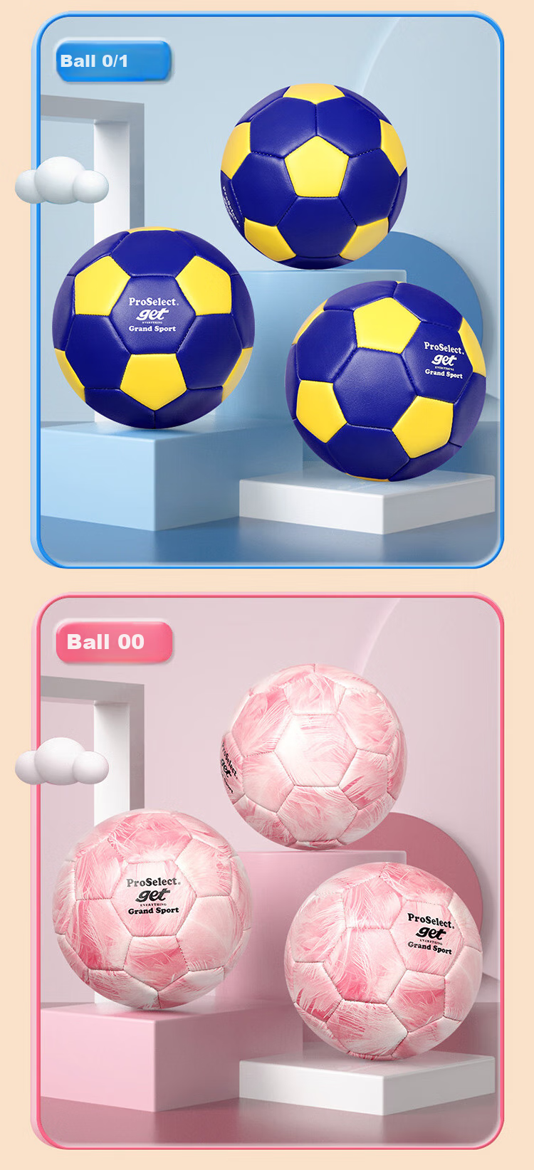 ProSelect Handball for Children, Baby Soccer Ball Toy, PU Non-Slip Wear-Resistant Student Training Handball GS248M1 7