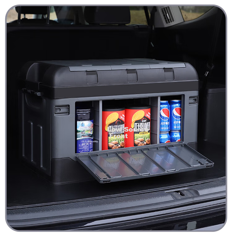 YUECAR Trunk Storage Box, Car Organizer, Foldable Side-Opening Door Model, 85L, Silver 14