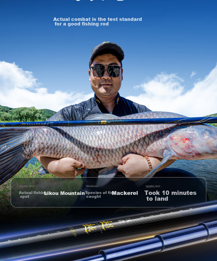 Handing Chao Beyond Lightweight Big Fish Rod, Fishing Pole, Hand Rod, Ultra-Light Platform Fishing Rod, Giant Fish Hand Pole, Carbon Fiber, 6.3m 9