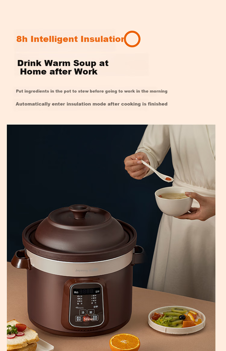 Joyoung Home Electric Stew Pot, 5L Large Capacity, Purple Clay Inner Pot, Timer And Reservation Function, Electric Stew Pot DG50Z-GD510 24