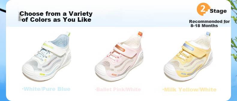 Ginoble Summer Breathable Baby Walking Shoes for 8-18 Months, Boys And Girls Mesh Sandals GB2436 Cream White 2