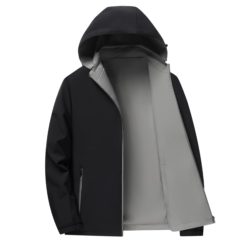 FIRS Reversible Men's Jacket Spring Autumn Business Casual Workwear New Detachable Hood Short Coat