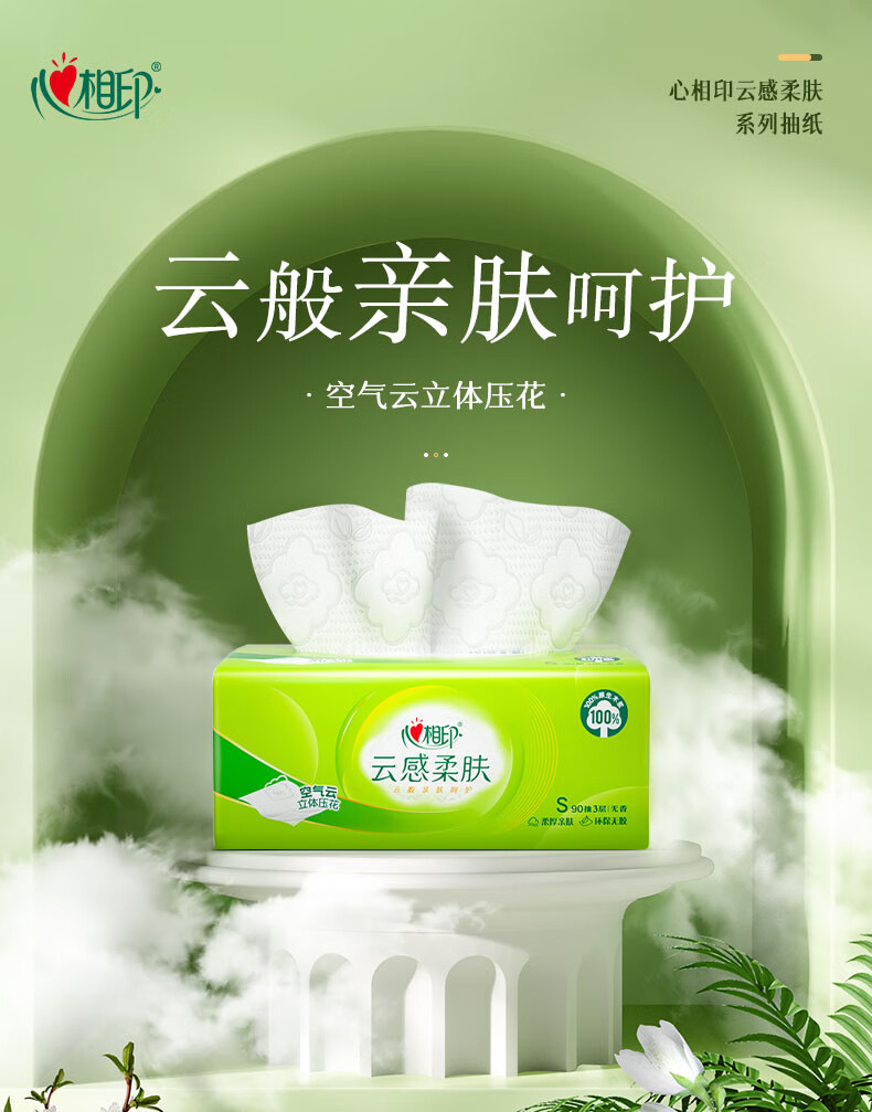 Mind Act Upon Mind Facial Tissues, Cloud-Soft 3-Ply 90 Sheets * 24 Packs Full Box Tissue Paper for Home Use, Face Towels And Napkins 1