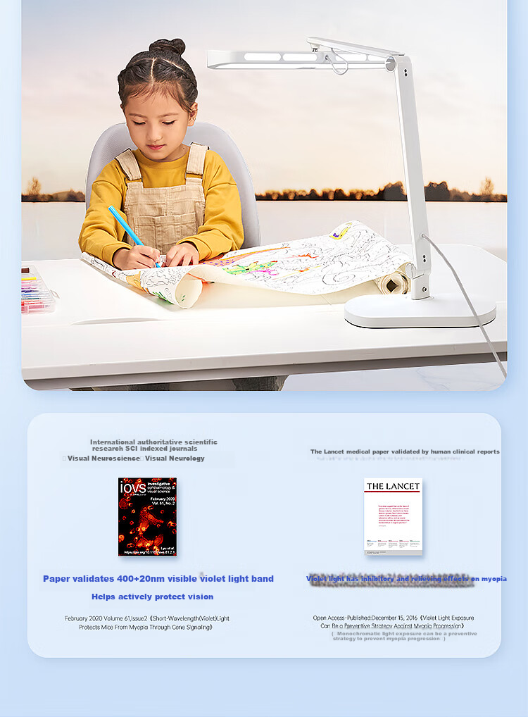 Paulmann P German Fairy Z Eye Protection Study Reading Desk Lamp, Desktop Full Spectrum LED Children's Reading And Writing Eye Protection Desk Lamp 8