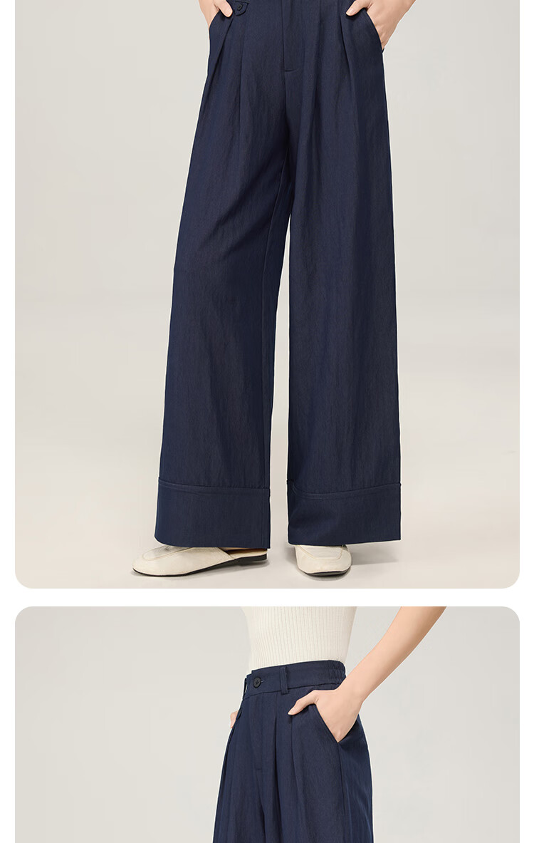 BOPRUIEY Women's High-Waist Casual Pants 2025 Autumn New Straight-Leg Loose Versatile Premium Draped Wide-Leg Trousers 9