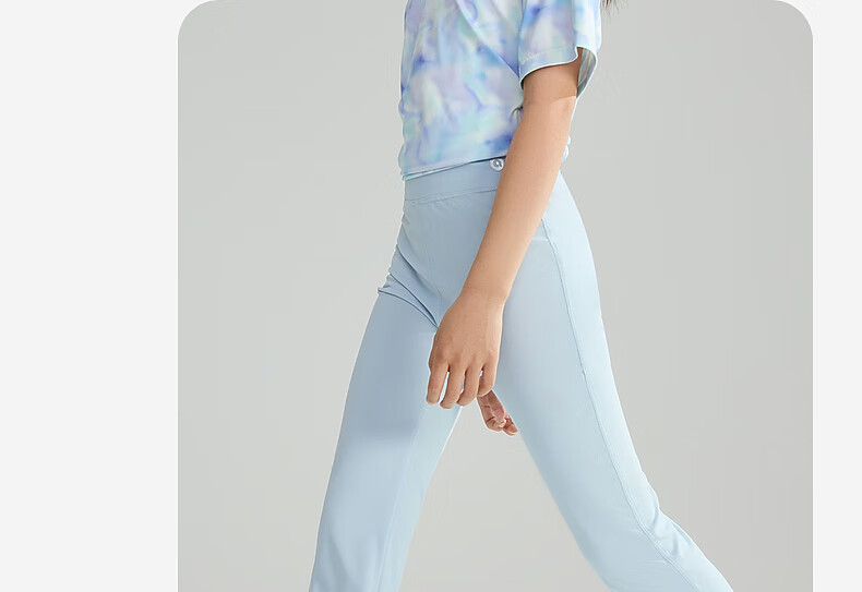 ASK JUNIOR Kids Pants Girls Spring Summer Sun Protection Quick-Dry High Elastic Yoga Flared Leggings Sky Blue 170 29