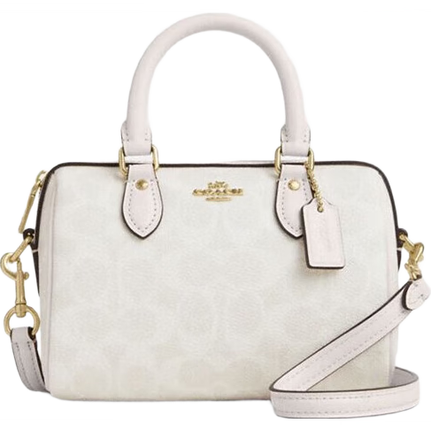 COACH Women's ROWAN Mini Boston Bag White CW329 Gift