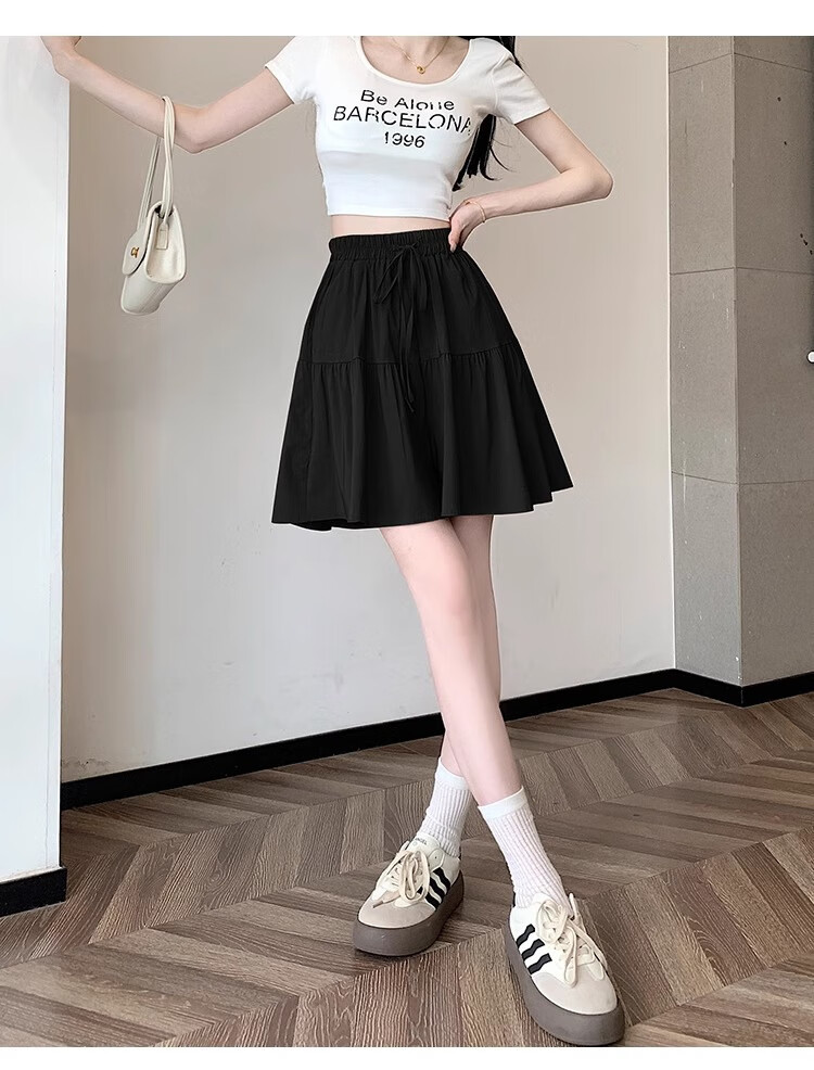 LangSha Women's Japanese-Style Design Casual Skort Shorts, Summer Lightweight High-Waisted Slimming Shorts for Petite Figures 18