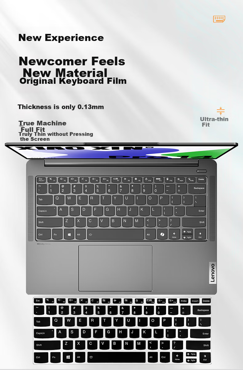 Jiasu Lenovo ThinkBook14+ AI Yuanqi Black Keyboard Cover for 2026/25/24 Models, 14.5-Inch Laptop Keyboard Protective Film, Black Dust-Proof Cover, Slim And Lightweight 1