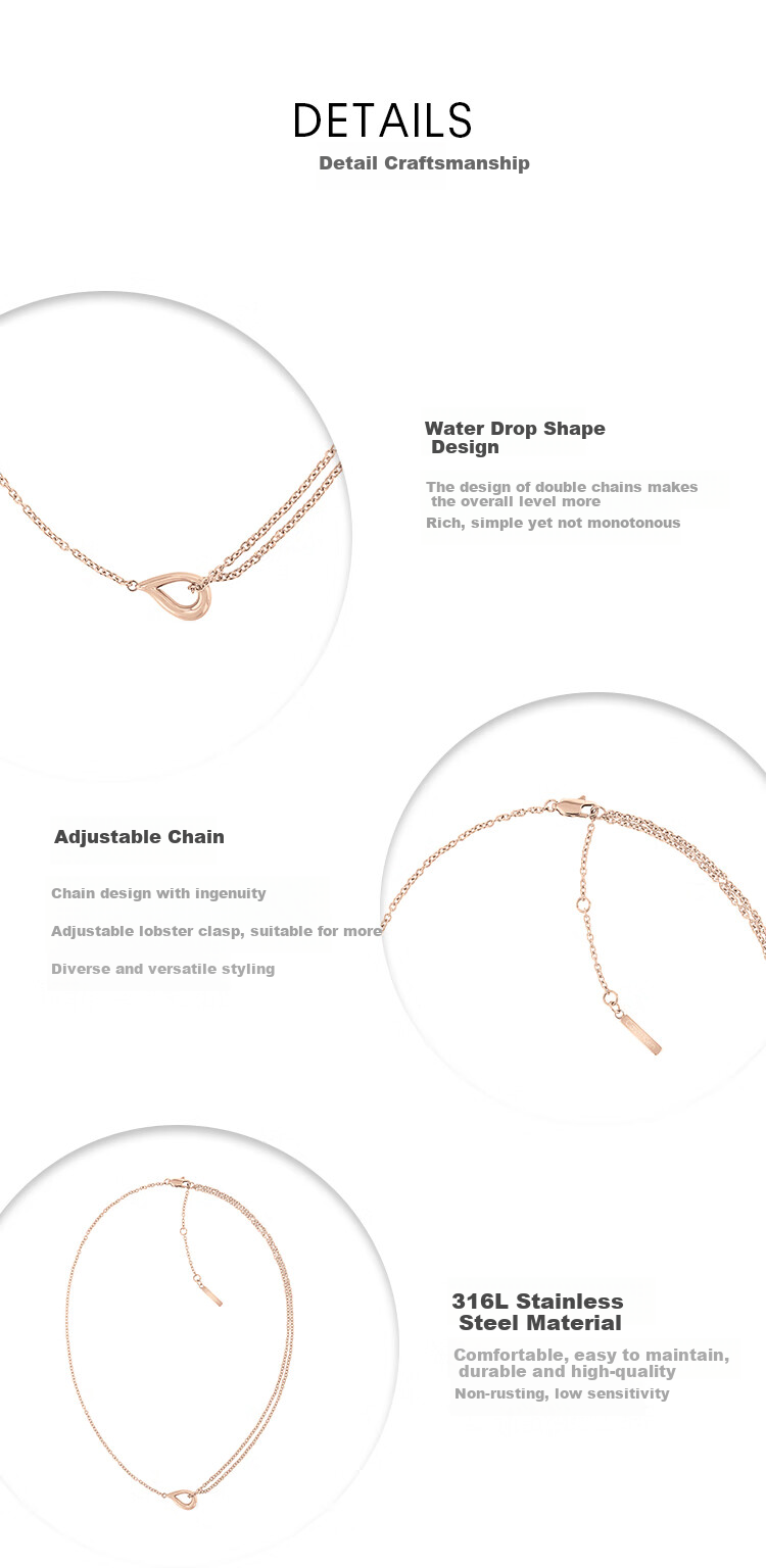 Calvin Klein CK Small Water Drop Rose Gold Women's Necklace 35000082, Goddess Day Gift 5