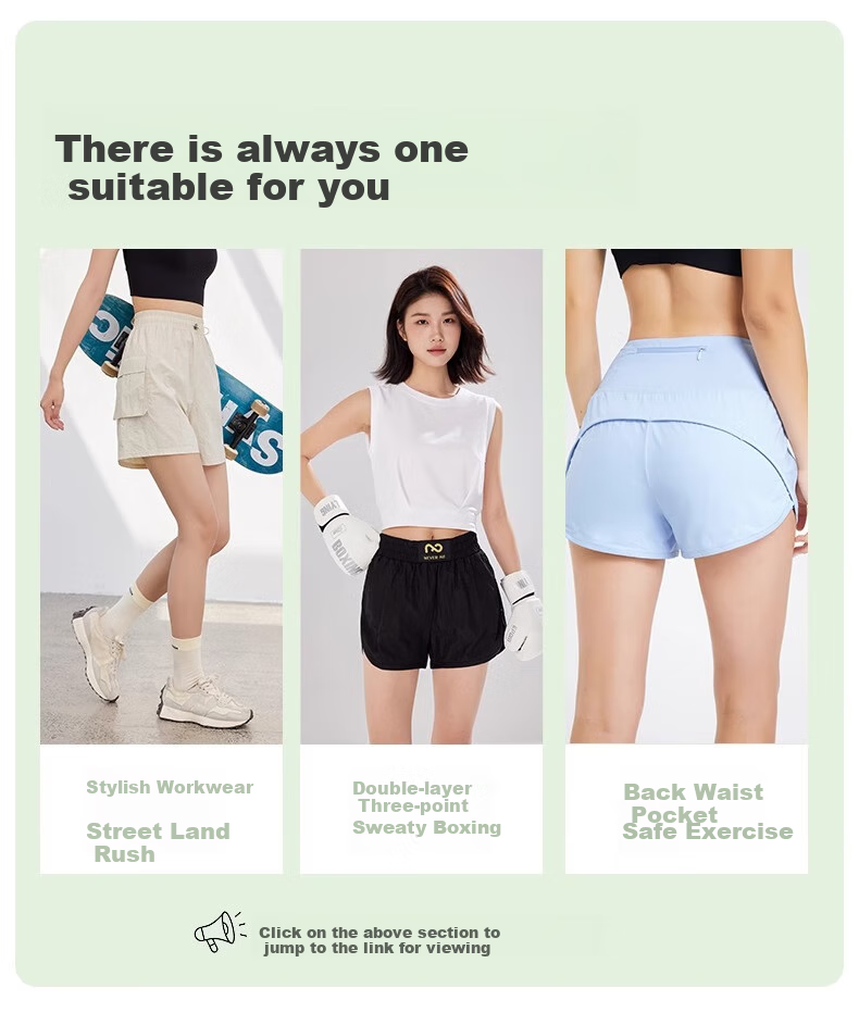NEVER ME Women's Sports Pants, Casual Shorts, High-Waisted Tummy Control, Loose-Fitting, Breathable, Quick-Drying, Running, Fitness, Boxing Pants, Summer 6