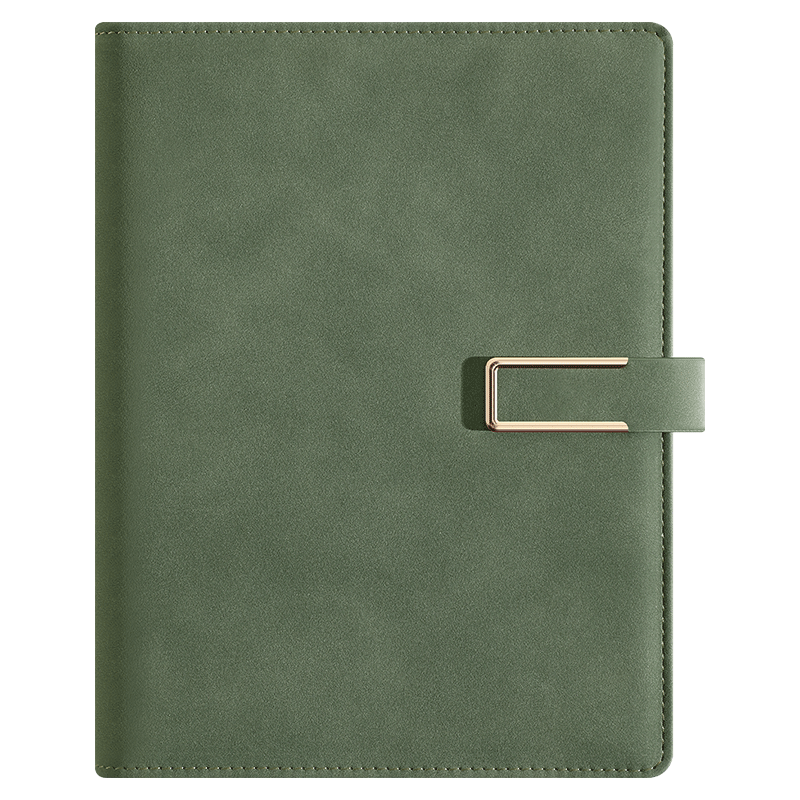Faramon Loose-Leaf Notebook, B5 Thick Journal, Detachable Business Office Leather Cover Meeting Record Book, Stylish Diary, Customizable, B5-Green/buckle Style