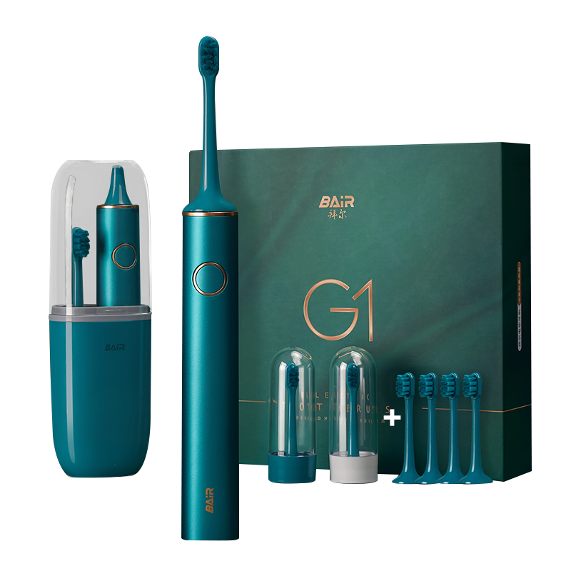 BAIR Luxury Customized Electric Toothbrush for Adults, Smart Sonic Portable Couple Gift Box for Boyfriend Girlfriend Student G1 Sky Blue