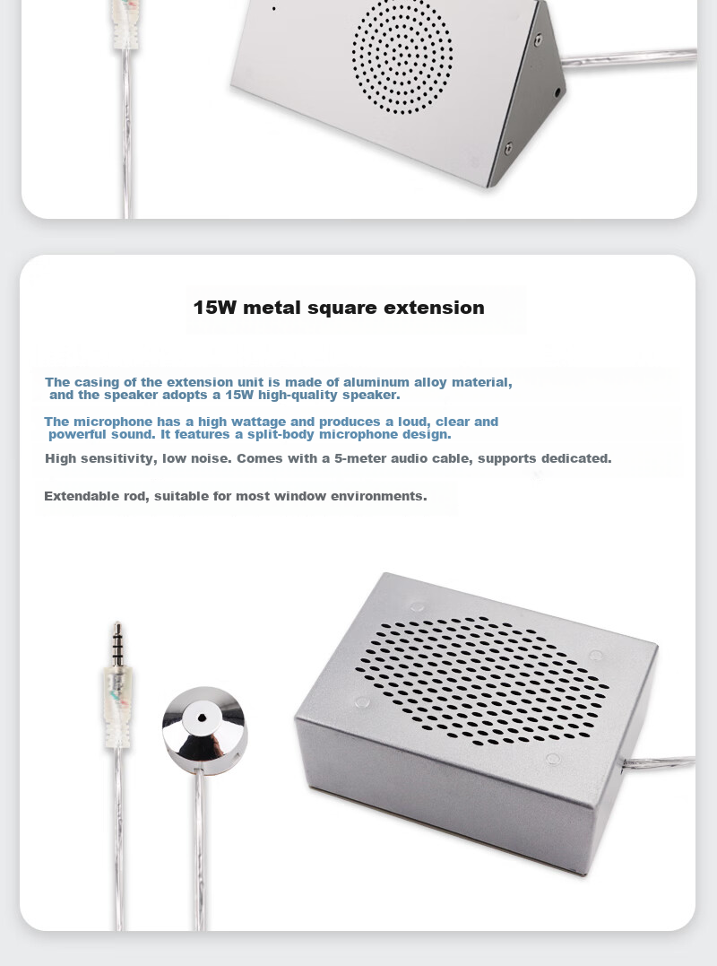 Deshun Window Intercom DS-2008A for Bank Securities Hospital Counter Station Post Office Port Scenic Area Window-Specific Two-Way Intercom Amplifier Microphone 8