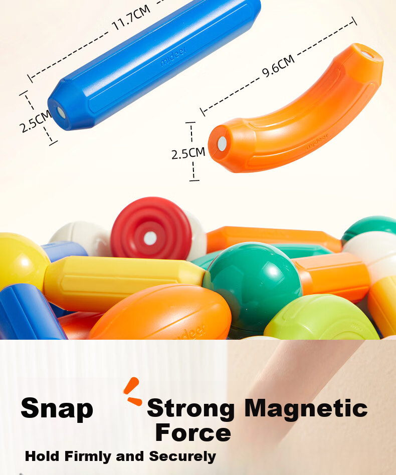 MiDeer Children's Toy Magnetic Rod, Magnetic Building Blocks, Magnetic Toys for Growth PLUS, Magnetic Rod Children's Gift 7