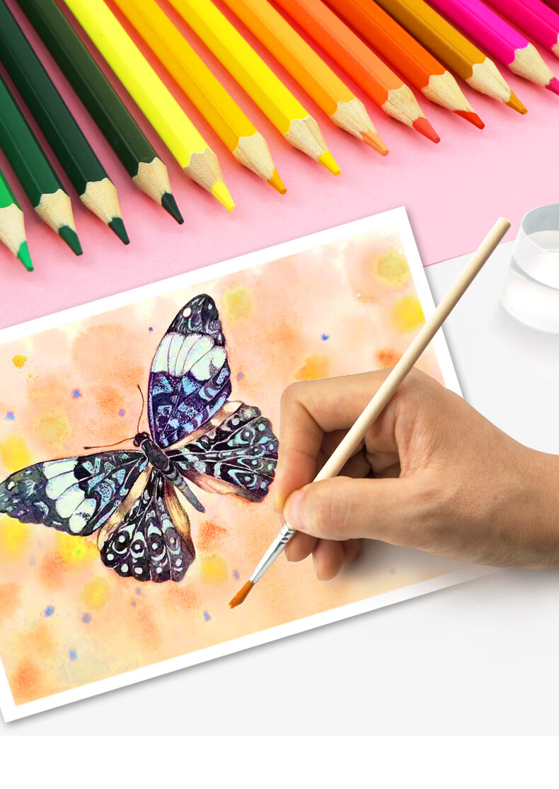 M&G Stationery 36-Color Water-Soluble Colored Pencils with Brush, Red Tube, Student Art Coloring Set, Birthday and Back-to-School Gift AWP36811 7