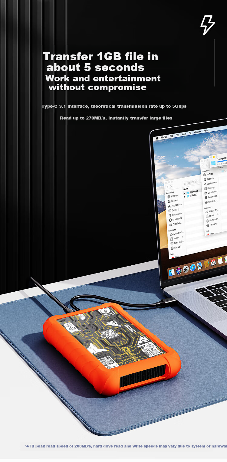 GETEA Enterprise-Grade Mobile Hard Drive, 16TB Large Capacity, 3.5-Inch Desktop Storage, Type-C 3.2 High-Speed External Hard Drive for Desktop And Laptop Computers PHDD 4