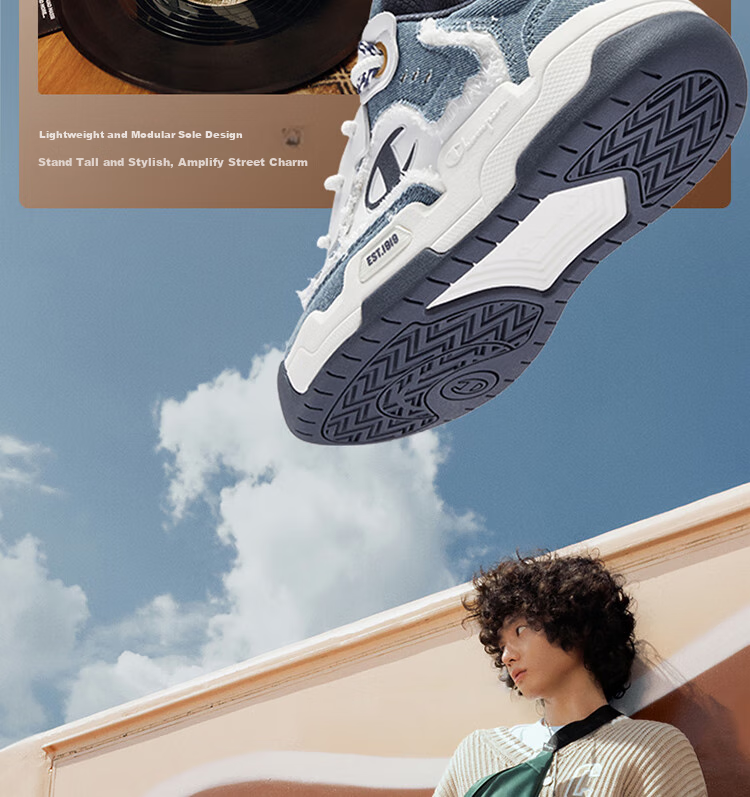 Champion American Champion Sneakers for Women And Men, Classic Retro Street Fashion Thick-Soled Sneakers 24SST13 Light Blue 39 6