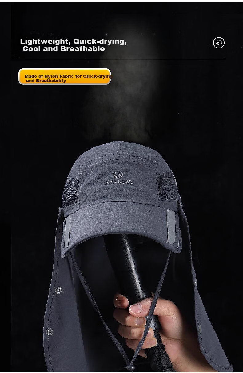 Hengyuanxiang Sun Hat for Men, Outdoor Summer UV Protection Cycling Fishing Sun Protection Hat with Face Shield And Neck Guard Integrated Mountaineering Cap 9