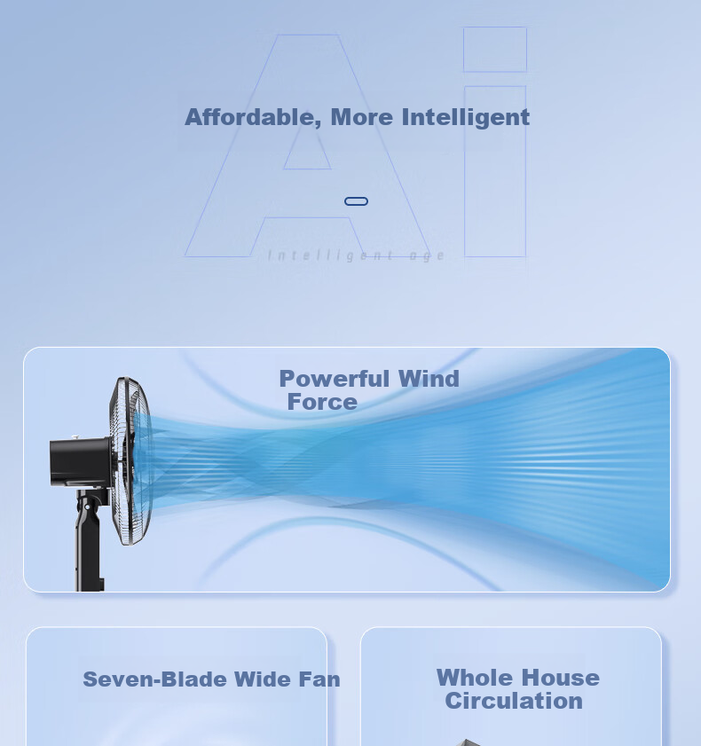 MeiLing Electric Fan/Floor Standing Fan Home Large Airflow Oscillating Industrial Aluminum Blade Fan Office Bedroom Commercial Energy Saving MPF-DL18612 5