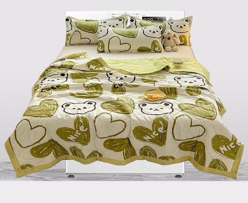 AVIVI Fiber Quilt, Washed Cotton Summer Cool Quilt, Thin Quilt, Air Conditioning Quilt, 2.5 Jin, 200*230cm, [Forest-Themed Little Bear] 9