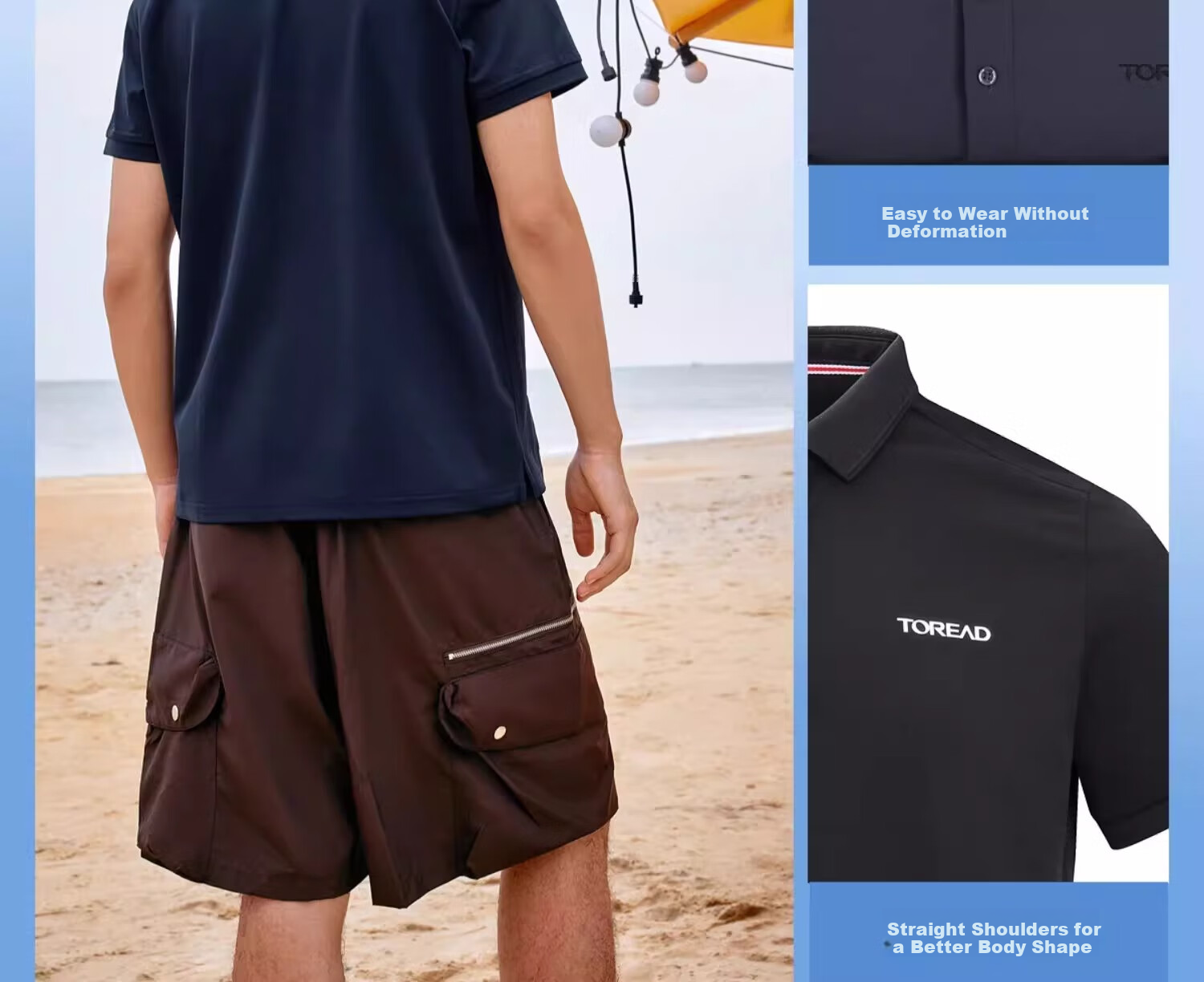 TOREAD Outdoor Sports Quick-Dry Breathable Half-Sleeve Polo T-Shirt Mountain Shadow Gray Men 3XL 11