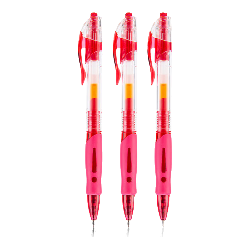 M&G GP1008C Retractable Gel Pen, Red, 0.5mm Bullet Tip, Push-Button Business Office Signing Pen, Rollerball Pen, Pack of 12