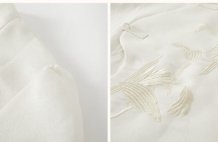 Dme [Gentle Oriental Beauty] Autumn Chinese-Style New Shirt with Stand Collar, Slanted Placket, Frog Buttons And Embroidery, Women's Blouse Top 9
